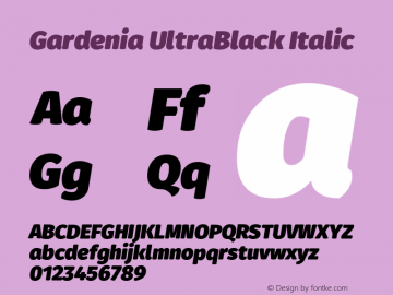Gardenia-UltraBlackItalic Version 1.001 | wf-rip DC20160420图片样张