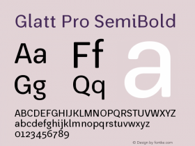 GlattPro-SemiBold Version 1.000 | w-rip DC20180520图片样张