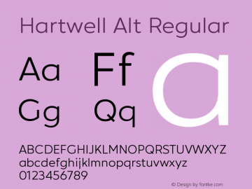 Hartwell Alt Regular Version 1.001;PS 001.001;hotconv 1.0.88;makeotf.lib2.5.64775图片样张