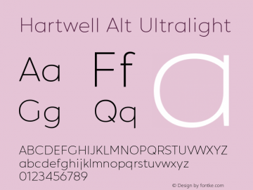 Hartwell Alt Ultralight Version 1.001;PS 001.001;hotconv 1.0.88;makeotf.lib2.5.64775图片样张