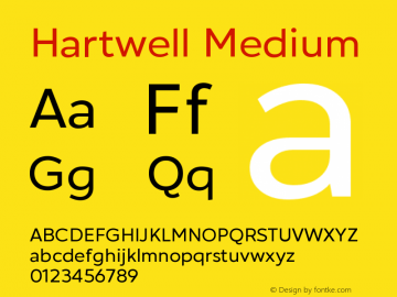Hartwell Medium Version 1.001;PS 001.001;hotconv 1.0.88;makeotf.lib2.5.64775图片样张