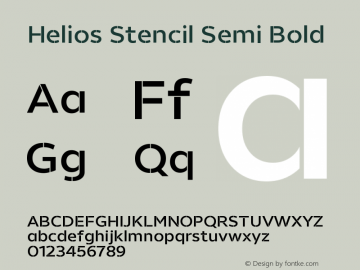 Helios Stencil Semi Bold Version 1.000;PS 001.000;hotconv 1.0.88;makeotf.lib2.5.64775图片样张