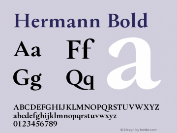 Hermann Bold Version 1.000;PS 001.000;hotconv 1.0.88;makeotf.lib2.5.64775图片样张