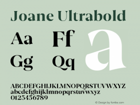 Joane Ultrabold Version 1.000;PS 001.000;hotconv 1.0.88;makeotf.lib2.5.64775图片样张