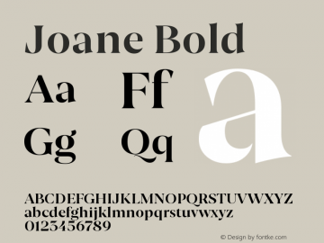 Joane Bold Version 1.000;PS 001.000;hotconv 1.0.88;makeotf.lib2.5.64775图片样张