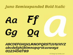 Juno Semiexpanded Bold Italic Version 1.000;PS 001.000;hotconv 1.0.88;makeotf.lib2.5.64775图片样张