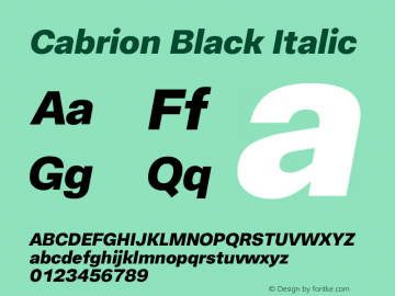 Cabrion-BlackItalic Version 1.000图片样张