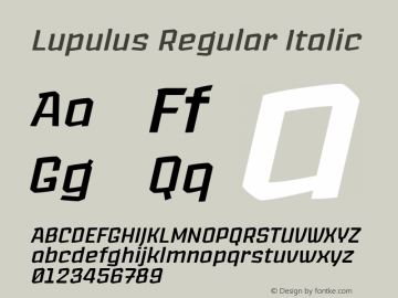 Lupulus-RegularItalic Version 1.001 | wf-rip DC20160710图片样张