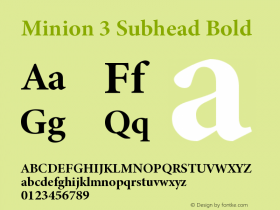 Minion3Subhead-Bold Version 1.021;hotconv 1.0.105;makeotfexe 2.5.65591图片样张