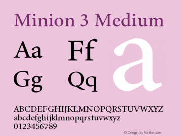 Minion3-Medium Version 1.021;hotconv 1.0.105;makeotfexe 2.5.65591图片样张