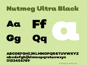 Nutmeg Ultra Black Version 1.000;PS 001.000;hotconv 1.0.88;makeotf.lib2.5.64775图片样张