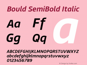 Bould SemiBold Italic Version 1.000 | wf-rip DC20190505图片样张