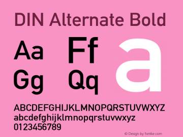 DIN Alternate Bold 9.0d3e1图片样张
