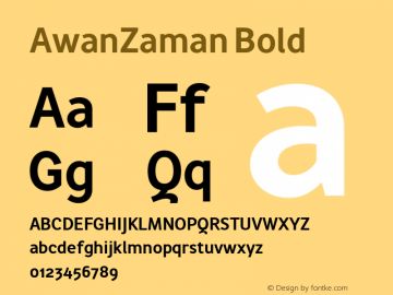 AwanZaman-Bold Version 1.017; ttfautohint (v1.5.34-1b95)图片样张