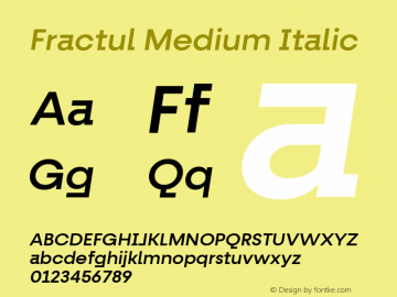 Fractul-MediumItalic Version 1.000 | wf-rip DC20190520图片样张