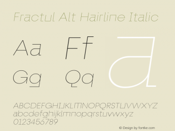 FractulAlt-HairlineItalic Version 1.000 | wf-rip DC20190520图片样张