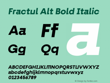 FractulAlt-BoldItalic Version 1.000 | wf-rip DC20190520图片样张