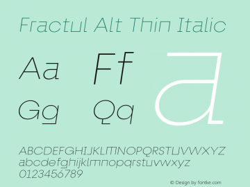 FractulAlt-ThinItalic Version 1.000 | wf-rip DC20190520图片样张