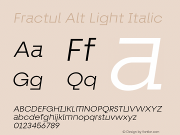 FractulAlt-LightItalic Version 1.000 | wf-rip DC20190520图片样张