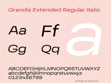 GrandisExtended-RegularItalic Version 1.000 | wf-rip DC20190510图片样张