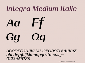 Integra Medium Italic Version 1.000 | w-rip DC20190525图片样张
