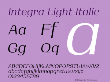 Integra Light Italic Version 1.000 | w-rip DC20190525图片样张