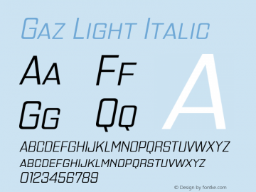 GazLt-Italic OTF 1.000;PS 001.001;Core 1.0.29图片样张
