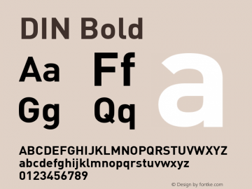 DIN Bold Macromedia Fontographer 4.1 06-01-2000 Font Sample