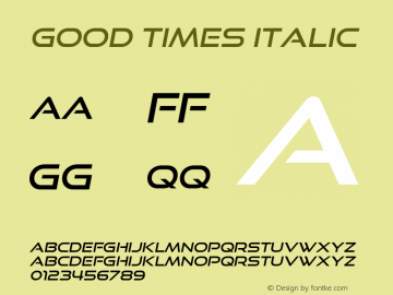 GoodTimesRg-Italic OTF 4.000;PS 001.001;Core 1.0.29图片样张