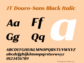 JTDouro-Sans-BlackItalic Version 1.000 | wf-rip DC20180420图片样张
