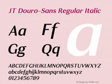 JTDouro-Sans-RegularItalic Version 1.000 | wf-rip DC20180420图片样张