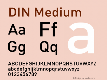 DIN Medium 001.000 Font Sample