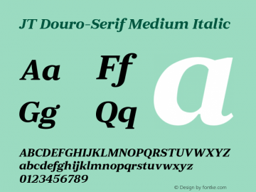 JTDouro-Serif-MediumItalic Version 1.000 | wf-rip DC20190520图片样张