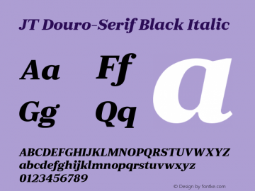 JTDouro-Serif-BlackItalic Version 1.000 | wf-rip DC20190520图片样张