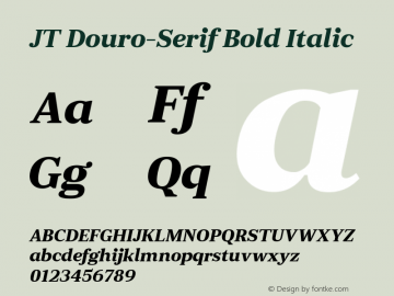 JTDouro-Serif-BoldItalic Version 1.000 | wf-rip DC20190520图片样张