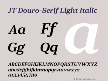 JTDouro-Serif-LightItalic Version 1.000 | wf-rip DC20190520图片样张