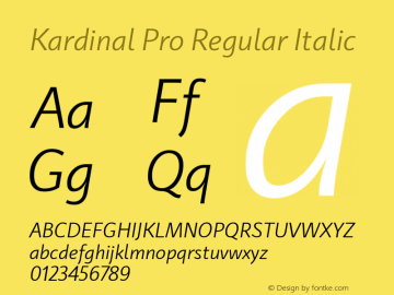 KardinalPro-Italic Version 1.000 | wf-rip DC20180125图片样张