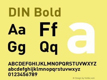 DIN Bold 001.000 Font Sample