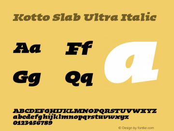 KottoSlab-UltraItalic Version 1.000 | wf-rip DC20190520图片样张