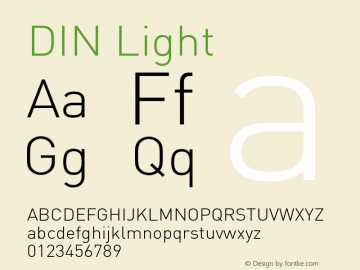 DIN Light 001.000 Font Sample