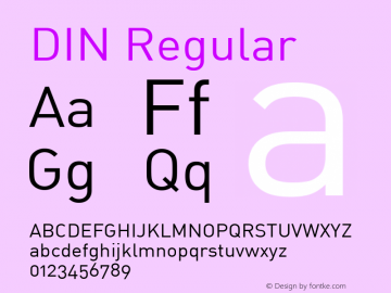 DIN Regular 001.000 Font Sample