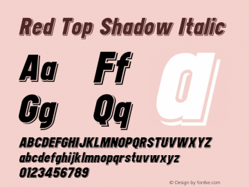 RedTopShadow-Italic Version 1.00 December 15, 2012, initial release图片样张