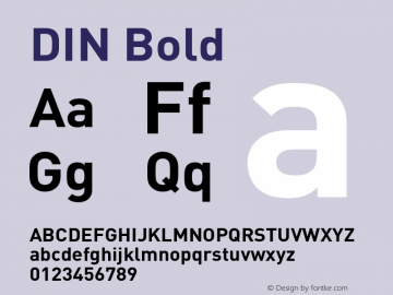 DIN Bold 001.000 Font Sample