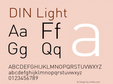 DIN Light 001.000 Font Sample