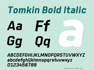 Tomkin-BoldItalic Version 1.000 | wf-rip DC20190505图片样张
