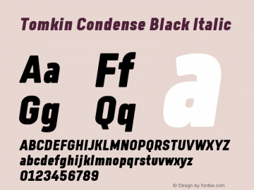 TomkinCondense-BlackItalic Version 1.000 | wf-rip DC20190505图片样张