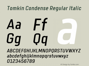 TomkinCondense-Italic Version 1.000 | wf-rip DC20190505图片样张