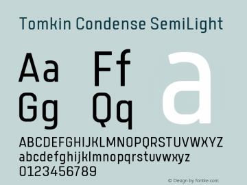 TomkinCondense-SemiLight Version 1.000 | wf-rip DC20190505图片样张