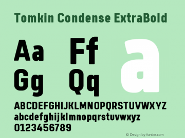 TomkinCondense-ExtraBold Version 1.000 | wf-rip DC20190505图片样张
