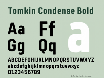 TomkinCondense-Bold Version 1.000 | wf-rip DC20190505图片样张